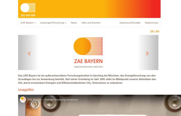 Vorschau von www.zae-bayern.de, Bayerisches Zentrum für Angewandte Energieforschung e.V. (ZAE Bayern)