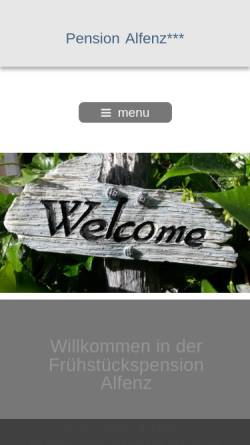 Vorschau der mobilen Webseite www.gasthofalfenz.at, Gasthof Pension Restaurant Alfenz