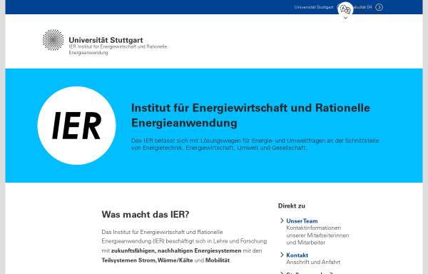 Institut für Energiewirtschaft und Rationelle Energieanwendung der Universität Stuttgart