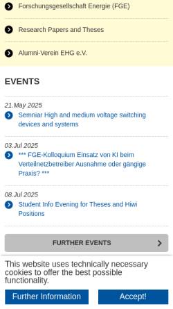 Vorschau der mobilen Webseite www.ifht.rwth-aachen.de, Institut für Hochspannungstechnik der RWTH Aachen