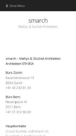 Vorschau der mobilen Webseite smarch.ch, Mathys & Stücheli - Smarch