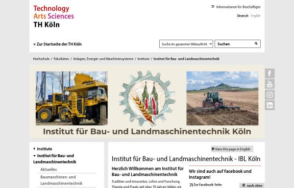 Vorschau von www.lt.fh-koeln.de, Fachbereich Landmaschinentechnik und Regenerative Energien der Fachhochschule Köln