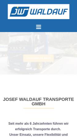 Vorschau der mobilen Webseite www.waldauf.com, Josef Waldauf Transporte GmbH