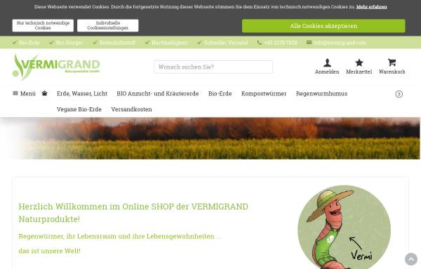 Vorschau von www.regenwurmfarm.at, Regenwurmfarm und Biobauer Alfred Grand