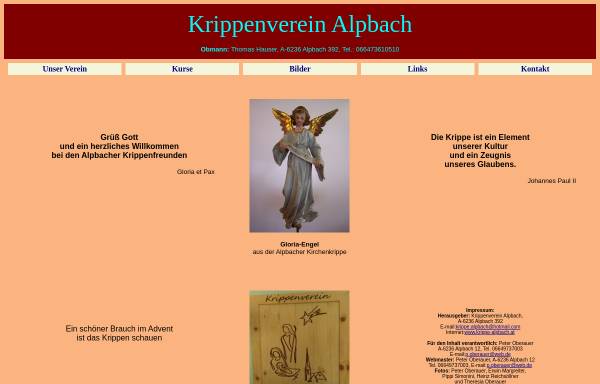 Vorschau von www.krippe-alpbach.at, Krippenverein Alpbach
