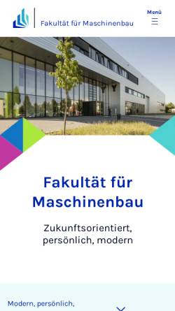 Vorschau der mobilen Webseite www-mb.uni-paderborn.de, Fakultät für Maschinenbau, Universität Paderborn