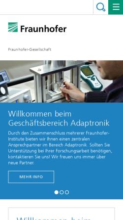 Vorschau der mobilen Webseite www.adaptronik.fraunhofer.de, Fraunhofer Themenverbund Adaptronik, München