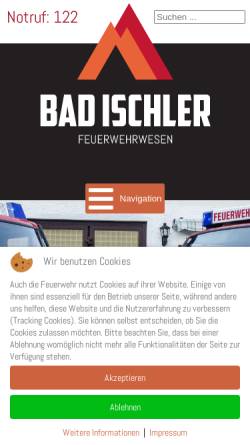 Vorschau der mobilen Webseite www.ff-badischl.at, Die Feuerwehren von Bad Ischl