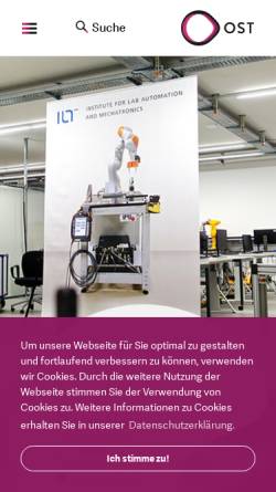 Vorschau der mobilen Webseite ima.hsr.ch, Institut für Mechatronik und Automatisierungstechnik IMA der Hochschule Rapperswil