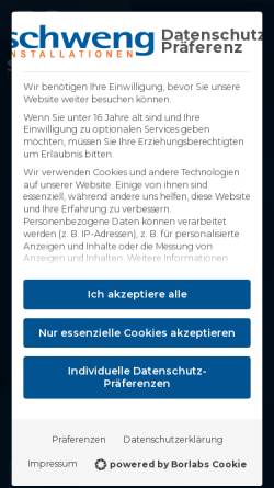 Vorschau der mobilen Webseite www.schweng.at, Installationen Schweng GmbH