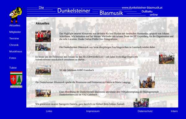 Vorschau von www.dunkelsteiner-blasmusik.at, Dunkelsteiner Blasmusik