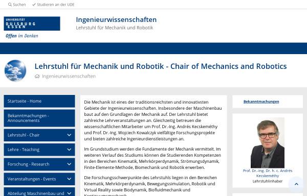 Vorschau von www.uni-duisburg-essen.de, Lehrstuhl für Mechanik