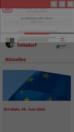 Vorschau der mobilen Webseite www.felixdorf.noe.gv.at, Felixdorf