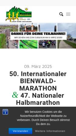 Vorschau der mobilen Webseite bienwald-marathon.de, Bienwald-Marathon