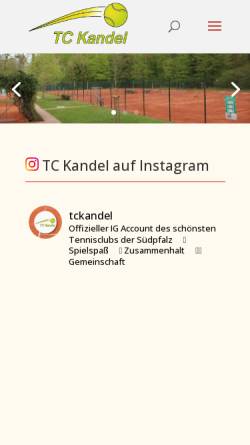 Vorschau der mobilen Webseite www.tckandel.de, Tennisclub Kandel