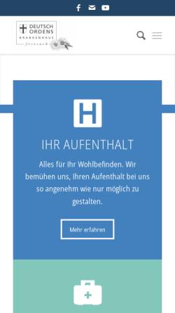 Vorschau der mobilen Webseite www.krankenhaus-friesach.at, Deutsch-Ordens-Spital Friesach