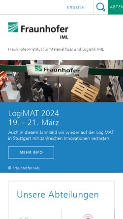 Vorschau der mobilen Webseite www.iml.fhg.de, Fraunhofer-Institut für Materialfluss und Logistik
