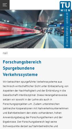 Vorschau der mobilen Webseite www.eiba.tuwien.ac.at, Institut für Eisenbahnwesen, Verkehrswirtschaft und Seilbahnen