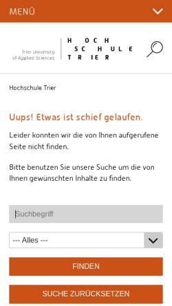 Vorschau der mobilen Webseite www.fh-trier.de, Fachbereich Gebäudetechnik, Versorgungstechnik, Energietechnik der FH-Trier