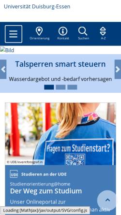 Vorschau der mobilen Webseite www.uni-duisburg.de, Institut für Energie- und Umweltverfahrenstechnik
