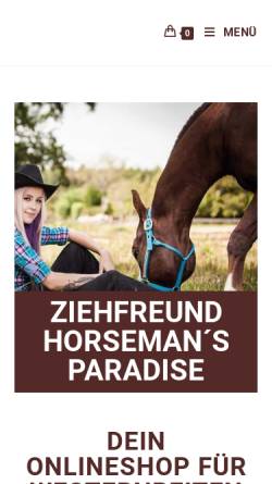 Vorschau der mobilen Webseite www.ziehfreund.at, Ziehfreund - Horseman's Paradise