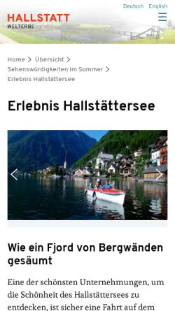 Vorschau der mobilen Webseite www.hallstatt.net, Hallstättersee-Schifffahrt Hemetsberger KEG