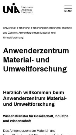Anwenderzentrum für Material- und Umweltforschung (AMW), Universität Augsburg