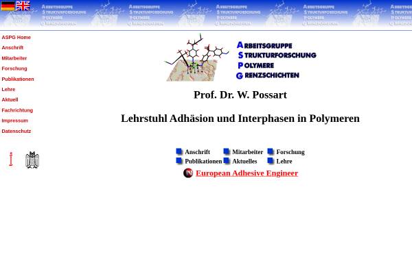 Vorschau von www.uni-saarland.de, Arbeitsgruppe Strukturforschung, Polymere, Grenzschichten (ASPG) - Universität des Saarlandes