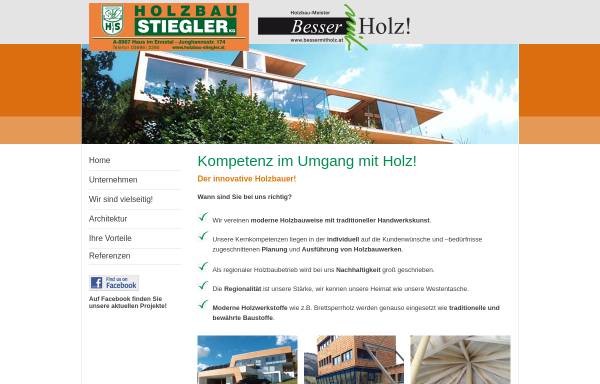 Vorschau von www.holzbau-stiegler.at, Holzbau Stiegler KG
