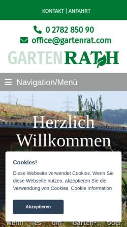 Vorschau der mobilen Webseite www.gartenrat.com, Gärtnerei und Baumschule Rath