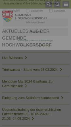 Vorschau der mobilen Webseite www.hochwolkersdorf.at, Hochwolkersdorf