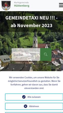 Vorschau der mobilen Webseite huettenberg.at, Hüttenberg, Museums- & Naturpark