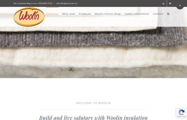 Vorschau von www.woolin.at, Woolin - Dämmstoffe aus Schafwolle