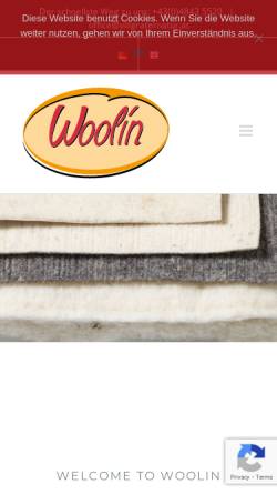 Vorschau der mobilen Webseite www.woolin.at, Woolin - Dämmstoffe aus Schafwolle