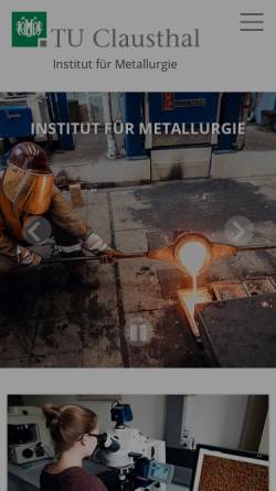 Vorschau der mobilen Webseite www.imet.tu-clausthal.de, Institut für Metallurgie, TU-Clausthal