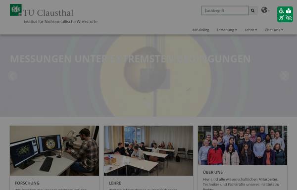 Vorschau von www.naw.tu-clausthal.de, Institut für Nichtmetallische Werkstoffe, TU Clausthal