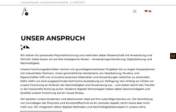 Vorschau von www.polymer-engineering.de, Lehrstuhl für Polymere Werkstoffe - Universität Bayreuth