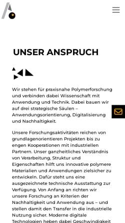Vorschau der mobilen Webseite www.polymer-engineering.de, Lehrstuhl für Polymere Werkstoffe - Universität Bayreuth