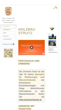 Vorschau der mobilen Webseite www.strutz-holzbau.at, Holzbau Strutz, Zimmerei