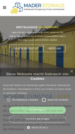 Vorschau der mobilen Webseite www.storage.at, Ing. Gerhard Mader Ges.m.b.H.
