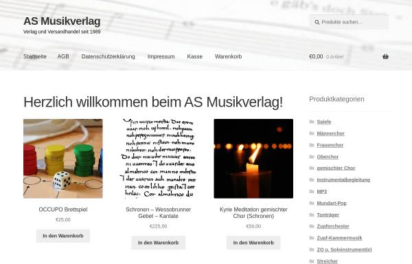 Vorschau von as-musikverlag.de, AS Musikverlag Alwin Michael SCHRONEN Tholey/Germany