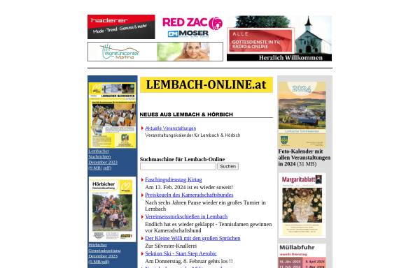 Vorschau von www.lembach-online.at, Lembacher Nachrichten