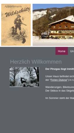 Vorschau der mobilen Webseite wartbichler.members.cablelink.at, Ferienwohnung Haus Wildschütz