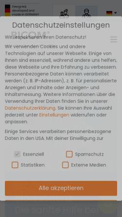 Vorschau der mobilen Webseite www.bicom-bioresonanz.de, Bicom Bioresonanz