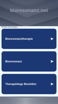 Vorschau der mobilen Webseite www.bioresonanz.net, Bioresonanz