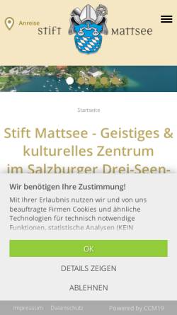 Vorschau der mobilen Webseite www.stiftmattsee.at, Stift Mattsee