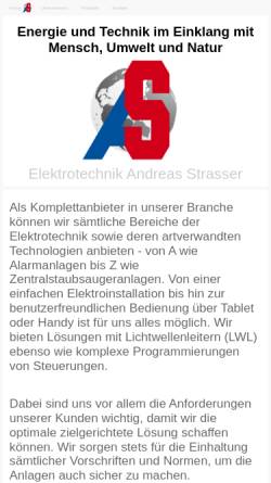 Vorschau der mobilen Webseite www.strasser-tirol.at, Elektrotechnik Andreas Strasser