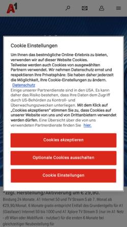 Vorschau der mobilen Webseite members.aon.at, Logo-Kaffee