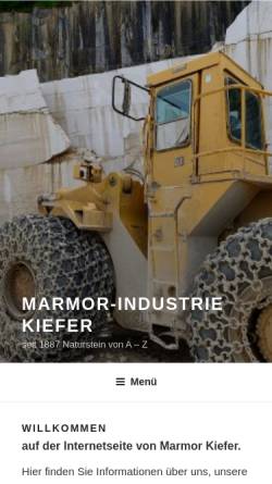 Vorschau der mobilen Webseite www.marmor-kiefer.at, Marmor Kiefer GmbH