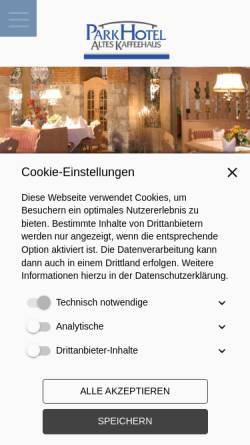 Vorschau der mobilen Webseite parkhotel-wolfenbuettel.de, Hotel und Restaurant Parkhotel